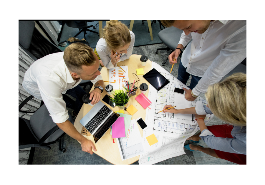 Group of people working at a table